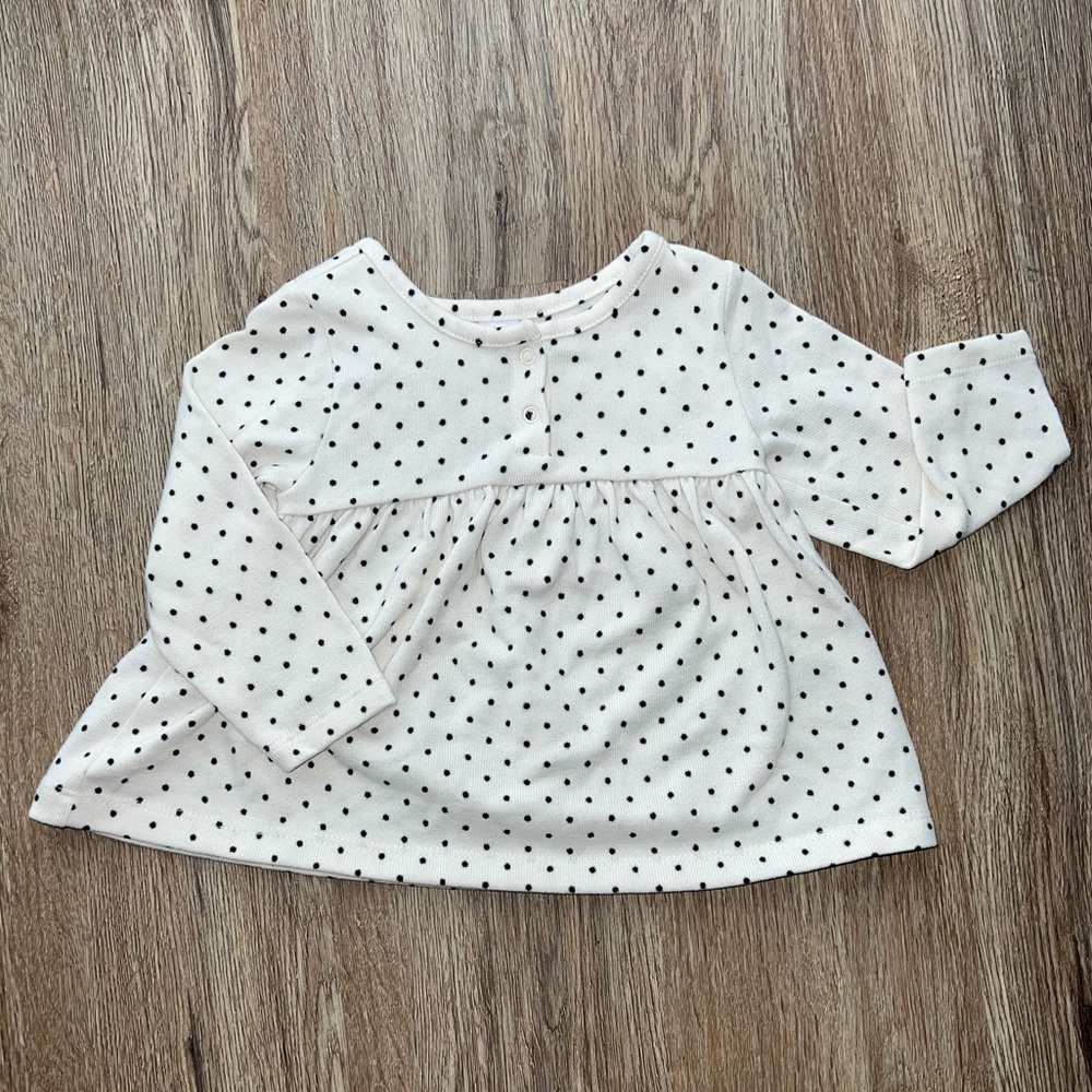 Old Navy Kids Long Sleeve Polka Dot Tee - White